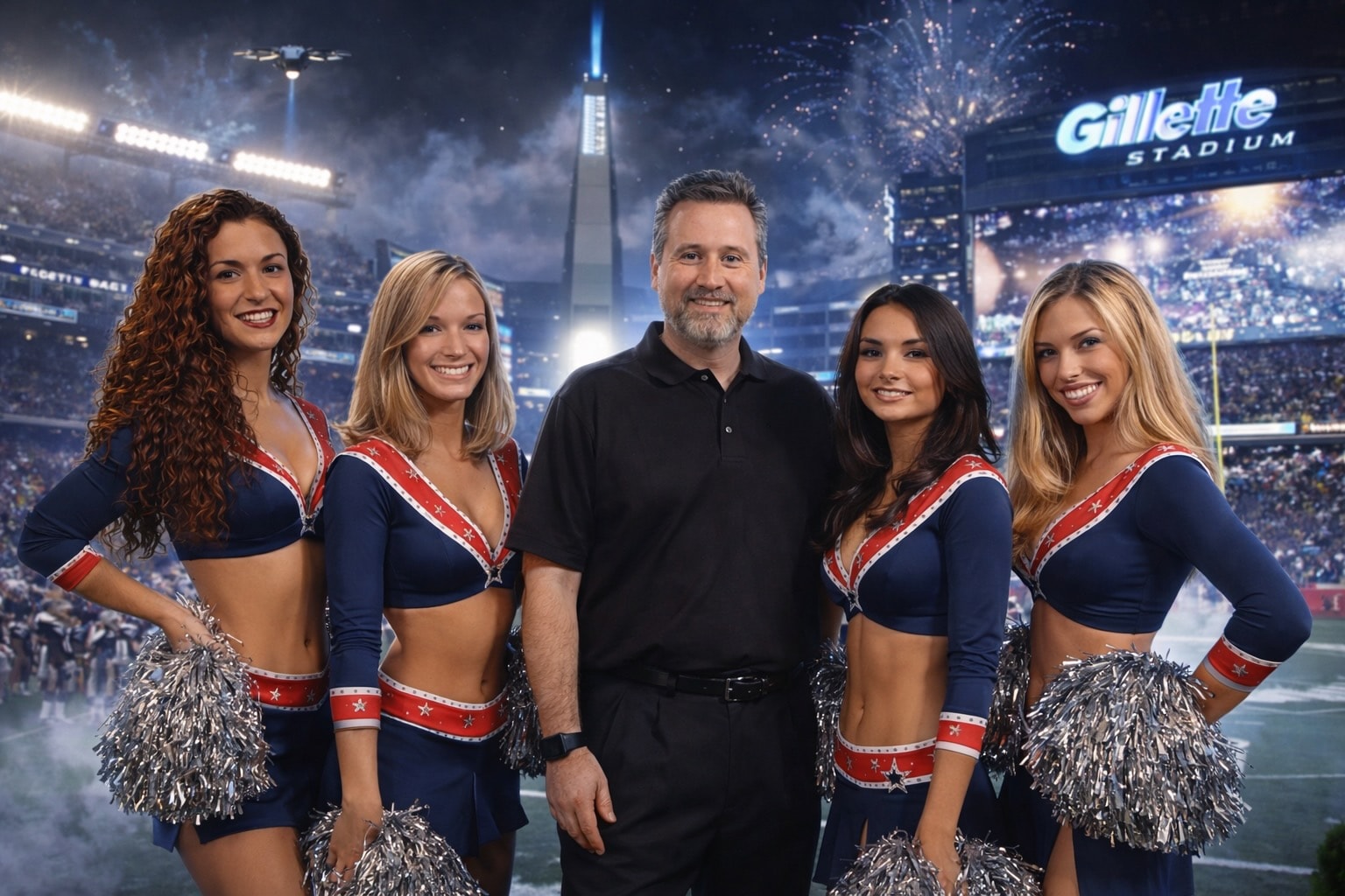 New England Patriots Cheerleaders — Gillette Stadium Green Screen
